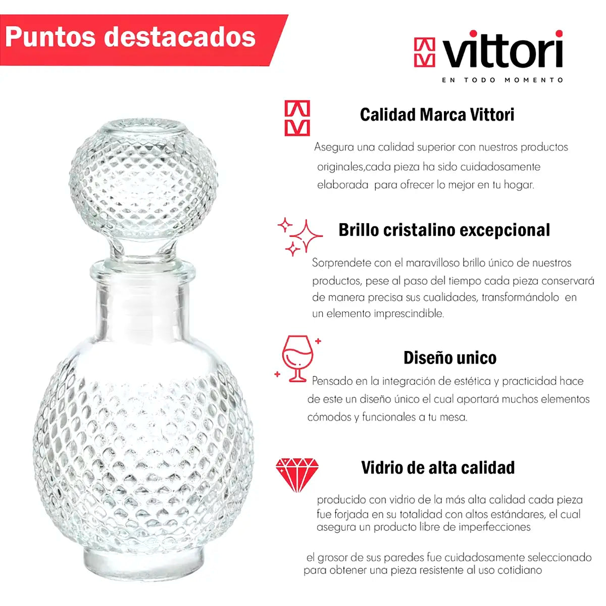 Licorera Labrada Mikonos | 120 ml | Vittori