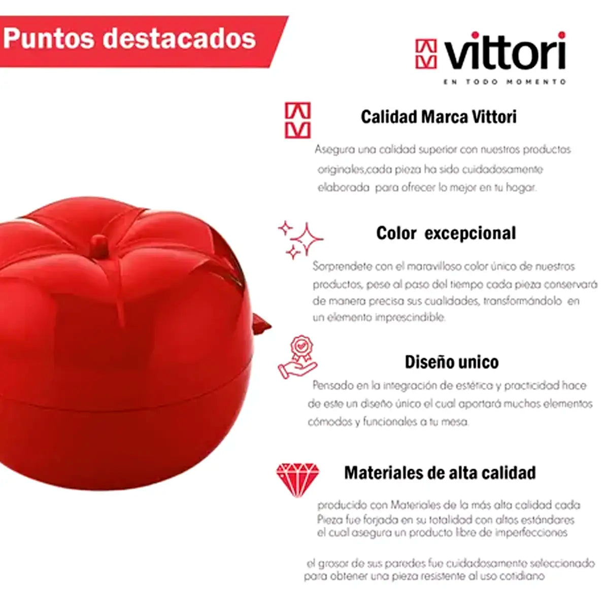 Recipiente Tomate, Set de 3 piezas | Vittori