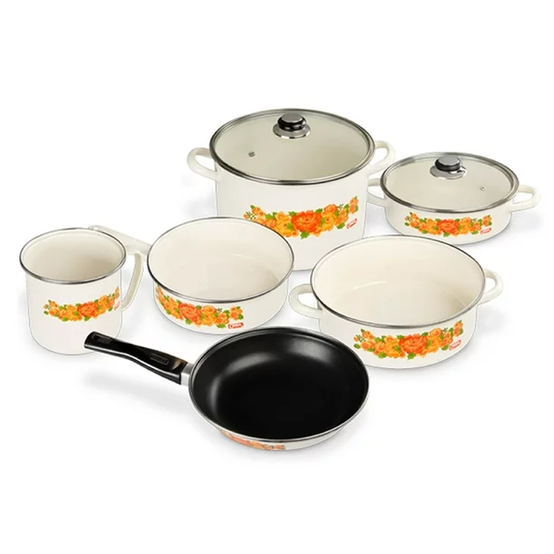 Batería Lesly color Crema | 8 pzs | Cinsa