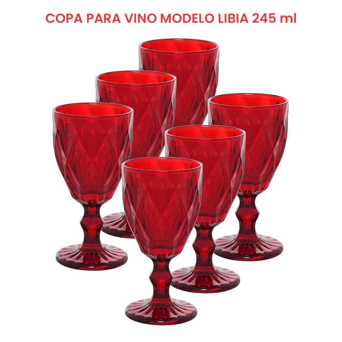 Copa Labrada para Vino Libia | Rojo de 245ml | Vittori