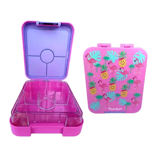 Lonchera Bento Box Flamingos | 4 Divisiones | Toursun