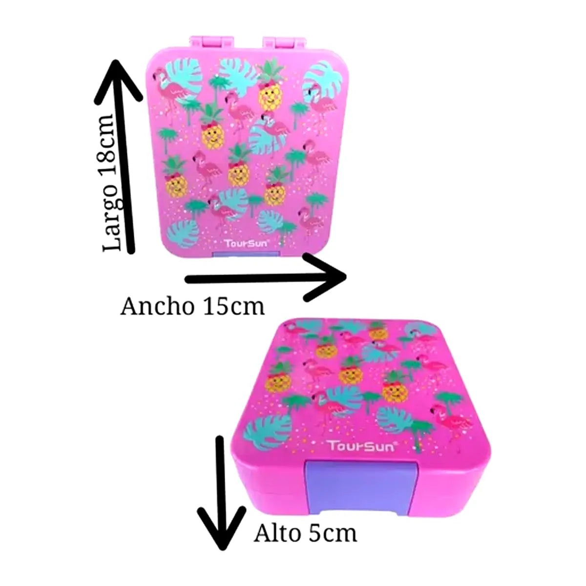 Lonchera Bento Box Flamingos | 4 Divisiones | Toursun