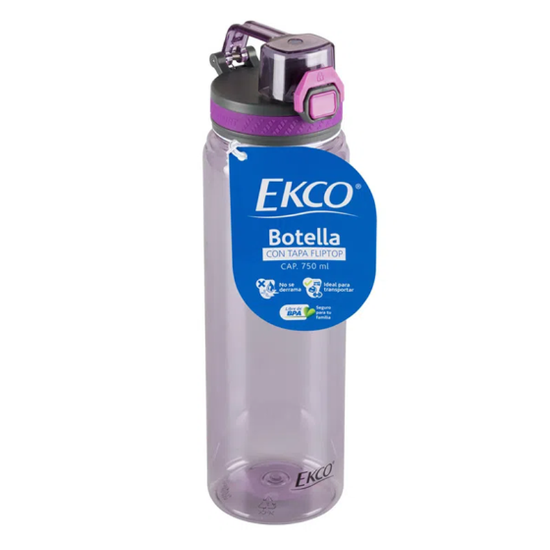 Botella Flip | Color Morado | 750 ml | Ekco