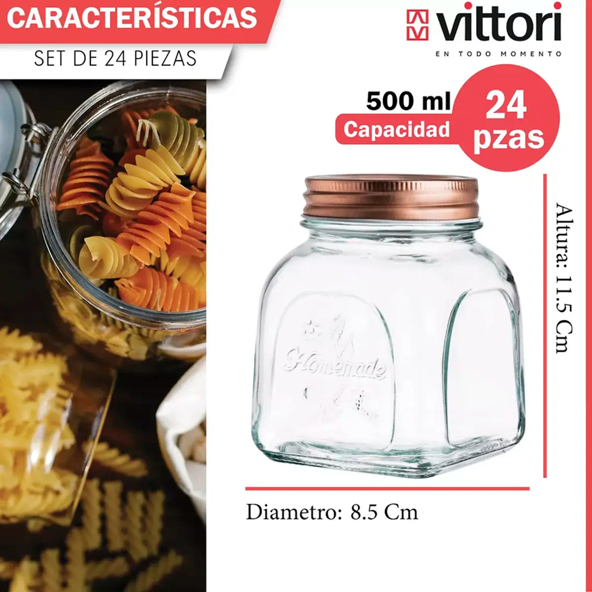 Set de 4 Brocalitos Chicos con tapa | 0648 | Vittori