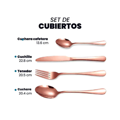 Juego de Cubiertos color Bronce  | Cuisine Spot