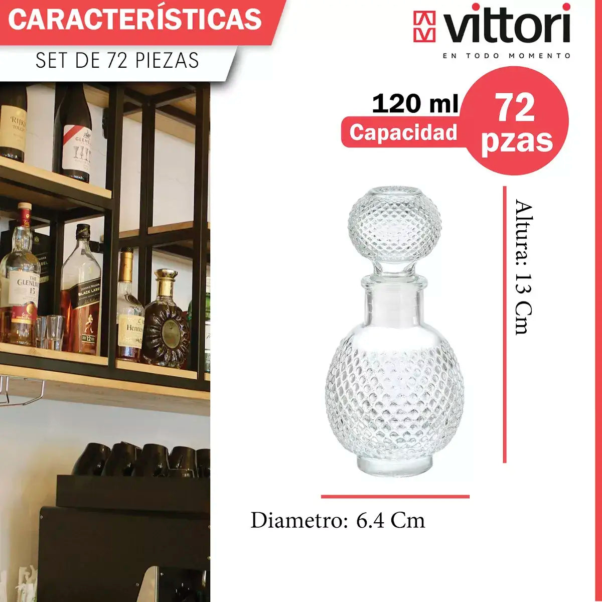 Licorera Labrada Mikonos | 120 ml | Vittori