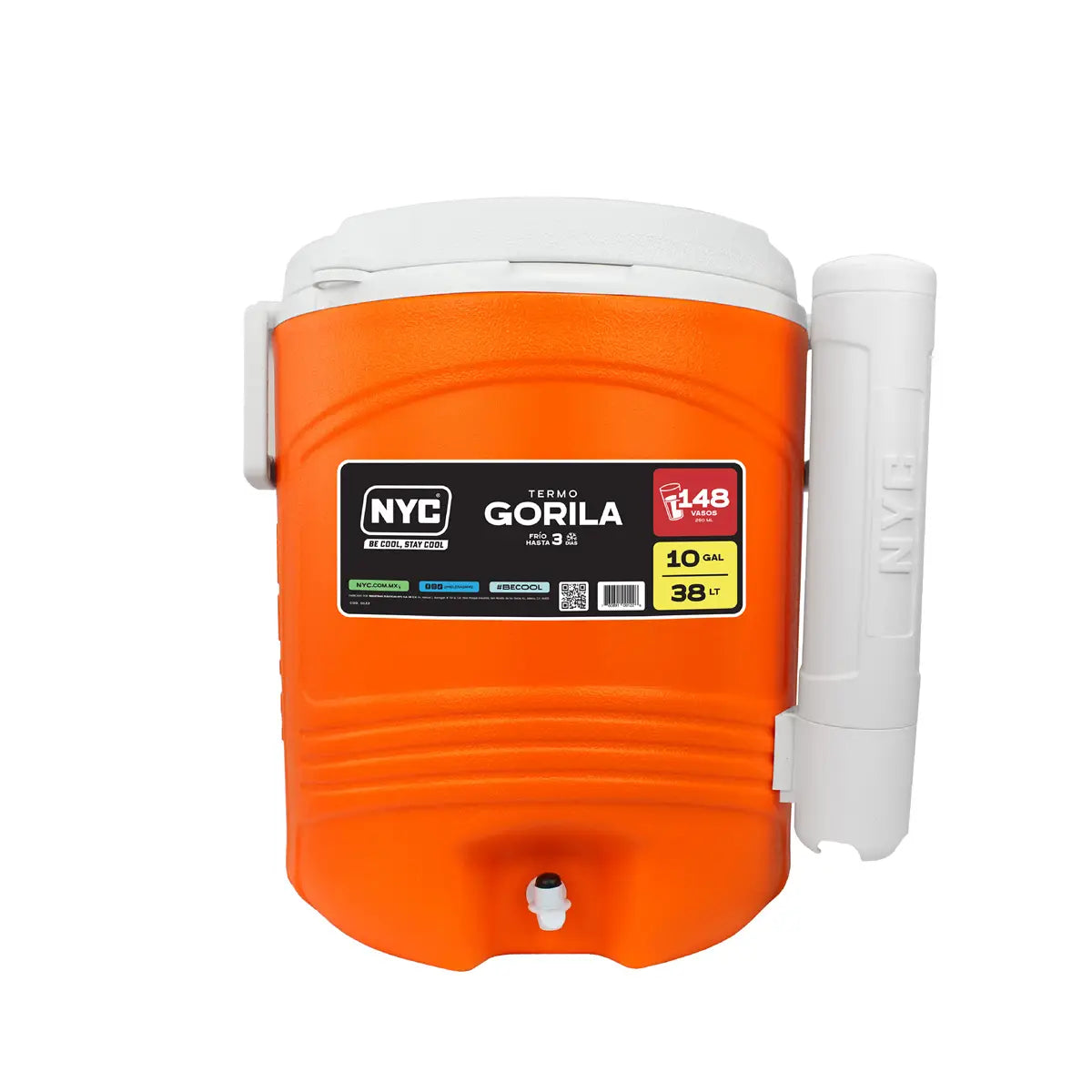 Termo 10 galones | 38 Lts | color Naranja | NYC