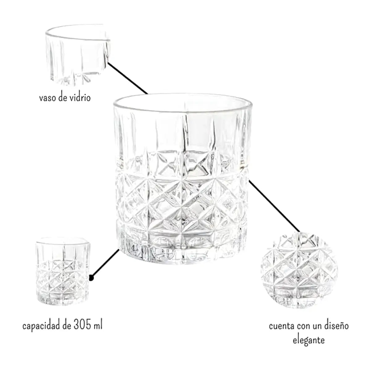 Set de 6 Vasos DOF Magno | 305 ml