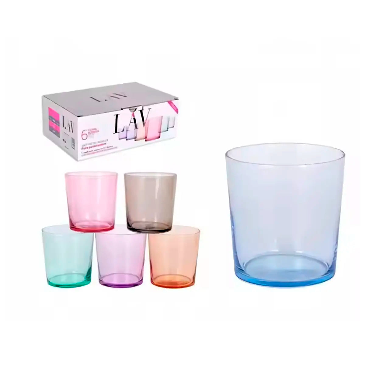 Set de 6 Vasos LOF Labrado | 340 ml